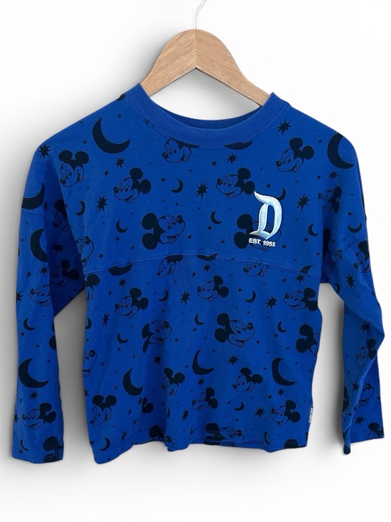 Disney Other - Disney Royal Blue Mickey Moon Print Long Sleeve Shirt size large